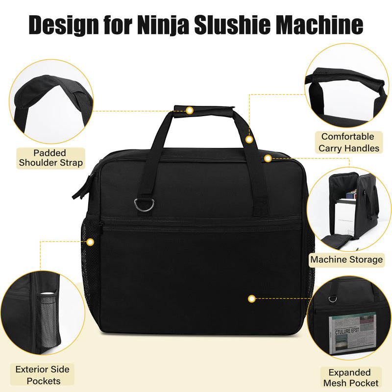 Ninja Slushie Machine Carrying Bag for FS301 & FS300 - Portable Travel Storage Case with Side Opening, Thick Padded Protection Cover for Ninja Slushie, Ninja Slushie Machine Accessories