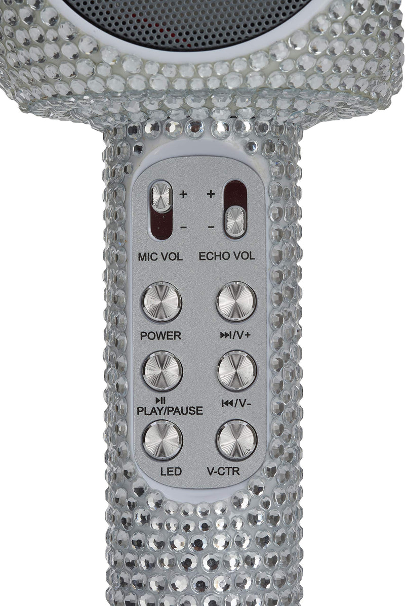 Sing-Along Bling Bluetooth Karaoke Microphone and Bluetooth Stereo Speaker All-in-One (Silver Bling) Silver Bling