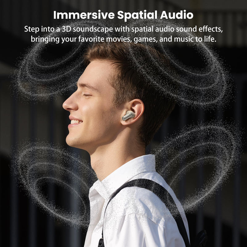 TOZO NC20 Active Noise Cancelling Wireless Earbuds LDAC Hi-Res Bluetooth | 6 Mics AI Call Ear Buds 80H Playtime, Dual Pairing, 32 EQ via App, IPX8 Waterproof, Wireless Charging Case Matte Champagne