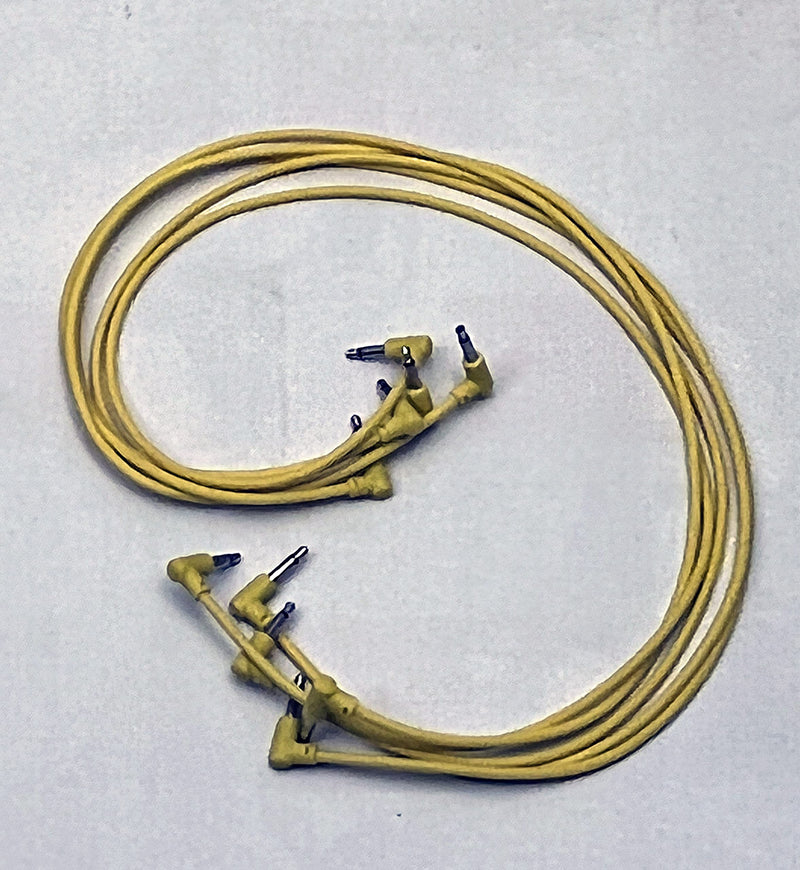 SSMS - Luigis Modular M-PAR Right Angled Eurorack Patch Cables - Package of 5 Yellow Cables (60cm) 60cm