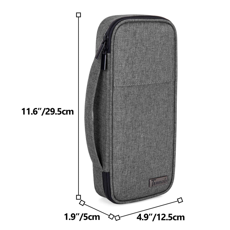 Trunab Stethoscope Pencil Case Grey with Inner Pocket Empty Stethoscope Case Compatible with 3M Littmann/MDF/ADC and Other Accessories gray