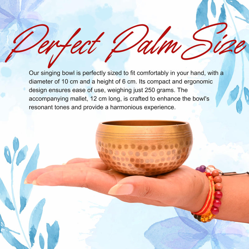 [AUSTRALIA] - Handmade Tibetan Singing Bowl-Meditation Bowl with Cushion, Mallet and Carry Bag-Handcrafted in Nepal- best for Yoga, Chakra Healing, Mindfulness, and Stress Relief-Spiritual Gifts for Women and Men 