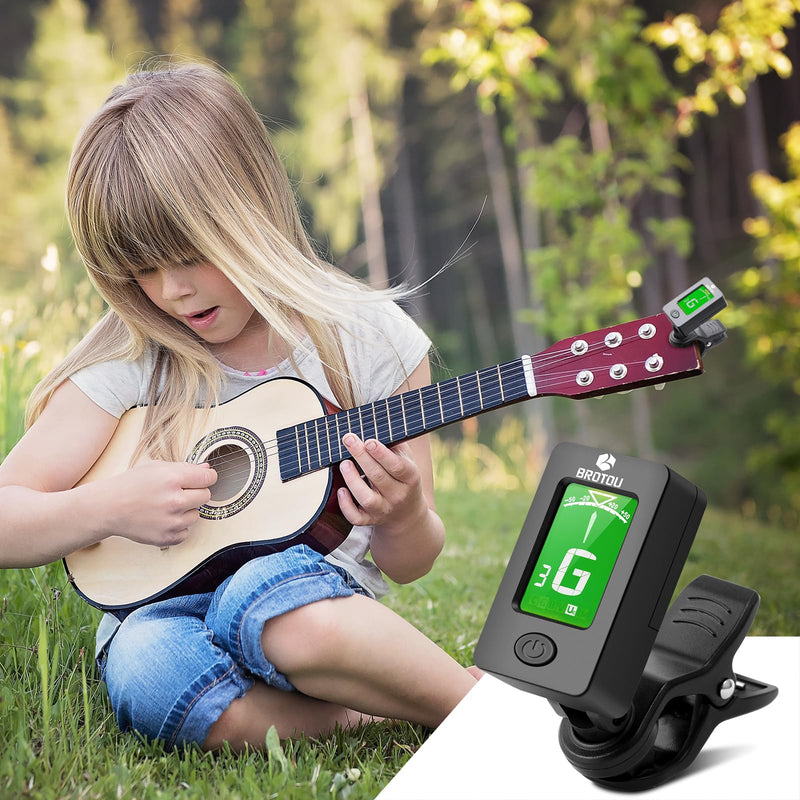 BROTOU Guitar Tuner Clip On with Guitar Capo for Guitar, Bass, Violin, Ukulele, Digital Electronic Tuner Acoustic Guitar Accessories with LCD Display (8PCS JT-01) 8PCS JT-01