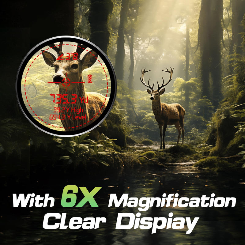 [AUSTRALIA] - Golf Range Finder Laser Range Finder with Rechargeable Battery, 600/1000YDS, 6X Magnification, Flag-Lock, Slope, Lightweight, for Hunting 1000Y Camo 