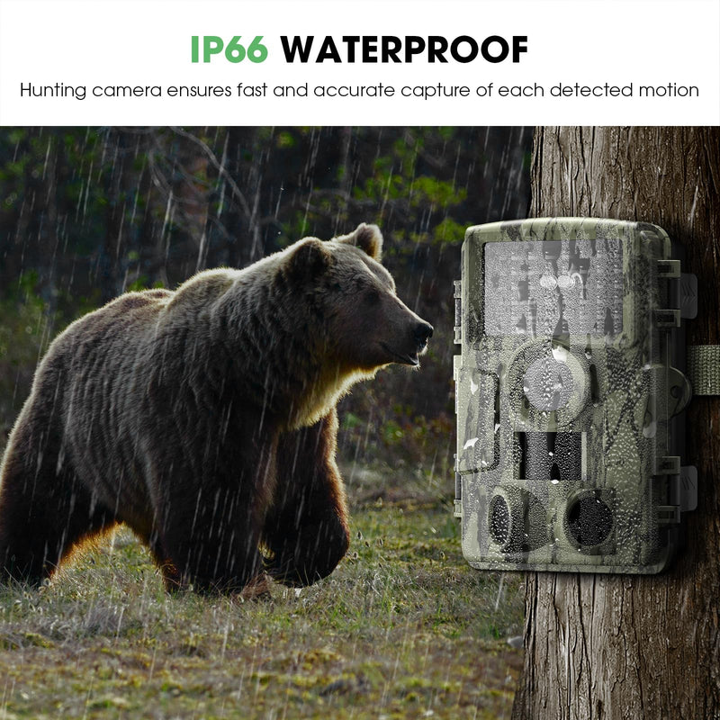 [AUSTRALIA] - Trail Camera: with Night Vision 4K 48MP 130°Wide-Angle Game Camera，0.05s Trigger Motion Activated Hunting Camera ，98ft IR Sensing ，IP66 Waterproof,for Outdoor Wildlife Surveillance & Home Security 