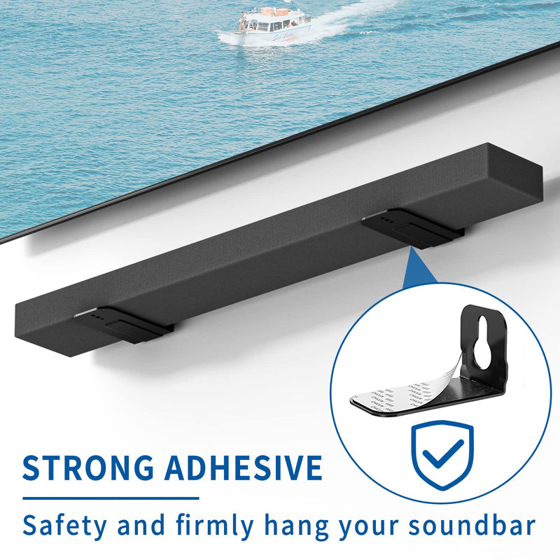 Sound Bar Mounts Universal Soundbar Wall Mount Bracket Kit for Most of Soundbars Wall Mount Shelf Mounting Brackets, Black
