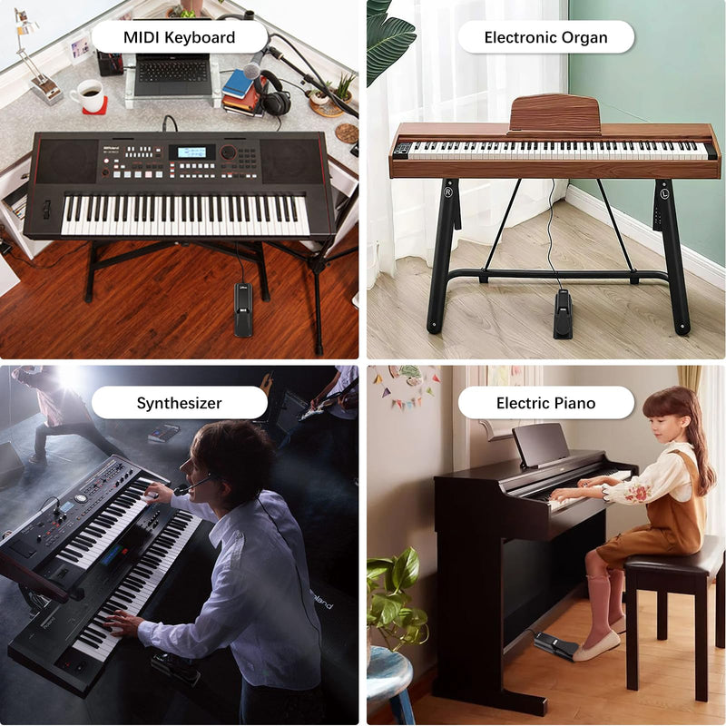 [AUSTRALIA] - Sustain Pedal Universal for Keyboard, Piano Pedal with Polarity Switch for Digital Piano 