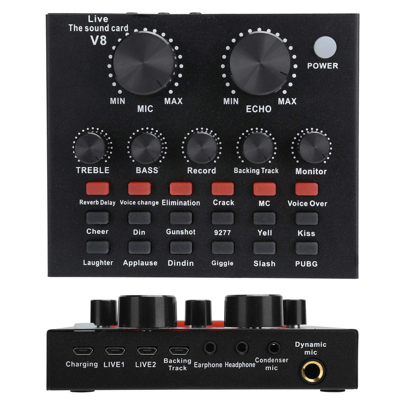 Live Sound Card,7 Connection Methods Live Sound Card Voice Changer Bluetooth Support Mobile Phone Computer Headset Using,with 18 Kinds of Sound Effects