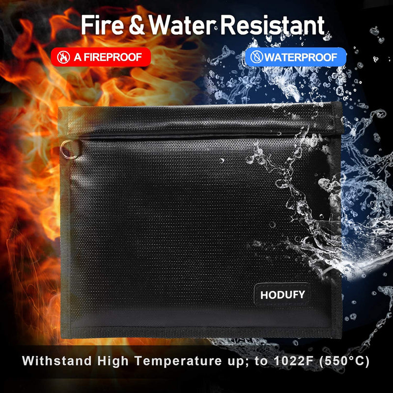 Faraday Bags 9.8 x 11 Inches, Fireproof & Waterproof Faraday Cage, Faraday Key Fob Protector, Cell Phone Signal Jammer, Car RFID Signal Blocking, Anti-Theft Pouch 9.8"X11" Black