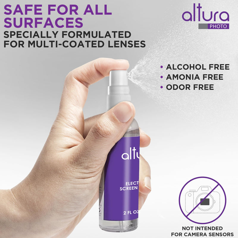 [AUSTRALIA] - Altura Photo Professional Cleaning Kit for DSLR Cameras and Sensitive Electronics Bundle with 2oz Altura Photo Spray Lens and LCD Cleaner - Camera Accessories & Photography Accessories w/ 2 oz. Altura Photo Cleaning Solution 