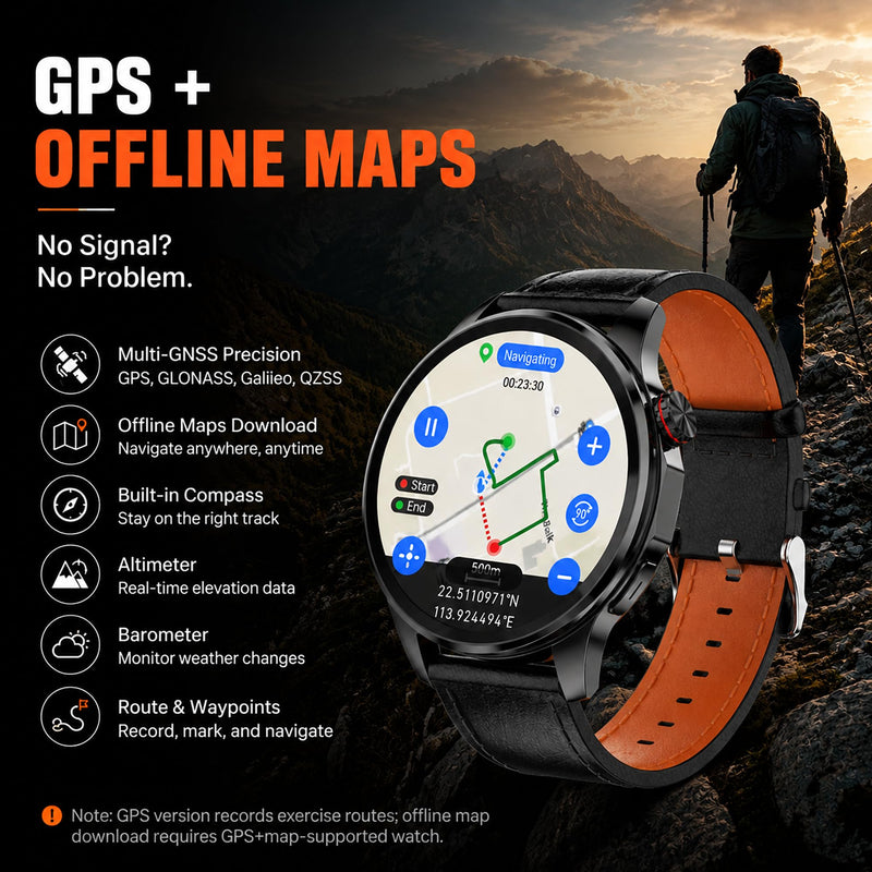 Smart Watch for Men with GPS Maps, 1.46"AI Smartwatch, BT Call/Text Reply | 24/7 Heart Rate/Sleep Monitor/Health Analysis, 100+ Sports Modes, 5ATM Waterproof Fitness Tracker for Android iOS – 2 Bands Black