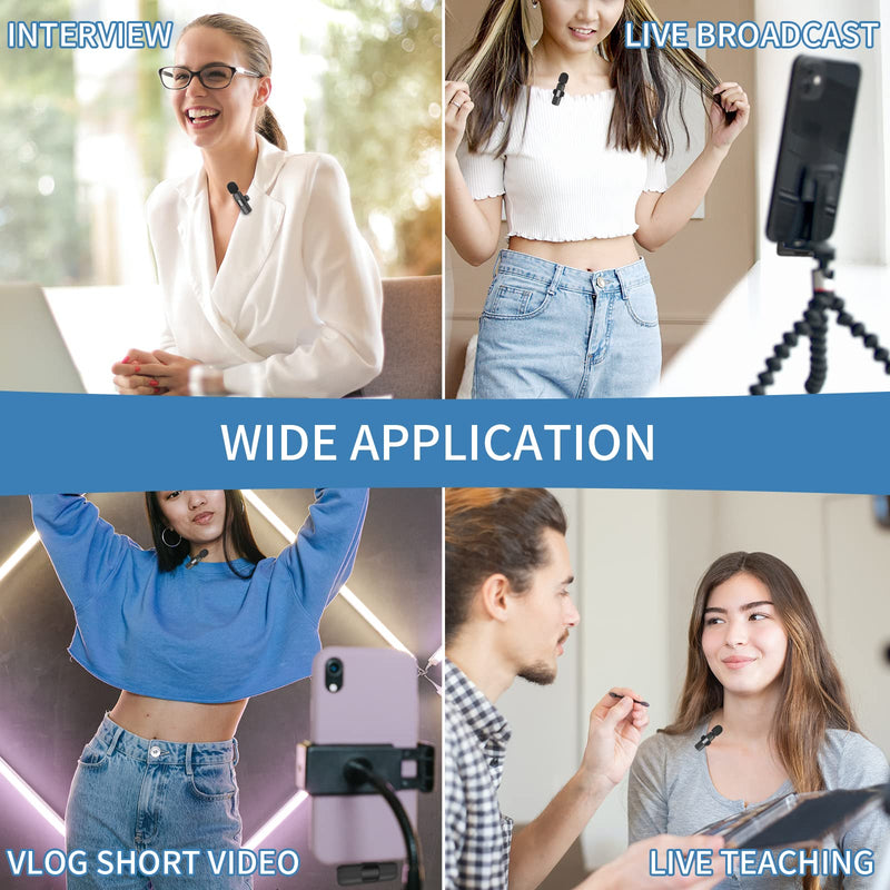[AUSTRALIA] - IIQ Wireless Lavalier Microphone for iPhone, Mini Professional Wireless Lavalier Microphone, Wireless Clip Mic, Tiny Lapel Microphone for iPad, for Video Interview Podcast, Facebook, YouTube 1Single Mic 