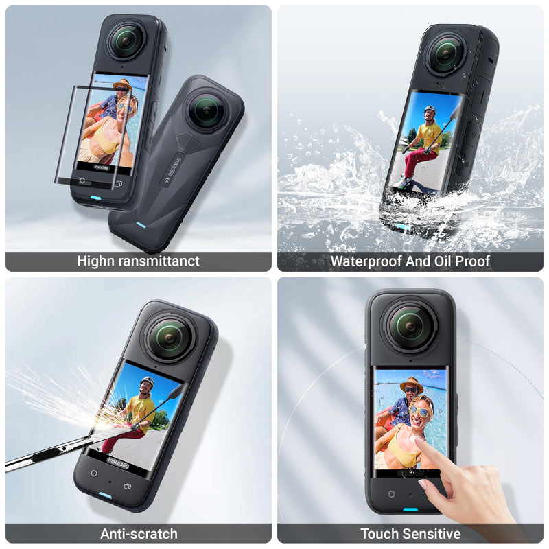 [AUSTRALIA] - CYNOVA Case for Insta360 X4/X5 (for Original Lens Cap), Insta X5 Carrying Case with 2X Glass Screen Protector,Hard Shell Travel Protector Cover Compatible with Insta360 X5 Accessories Black 