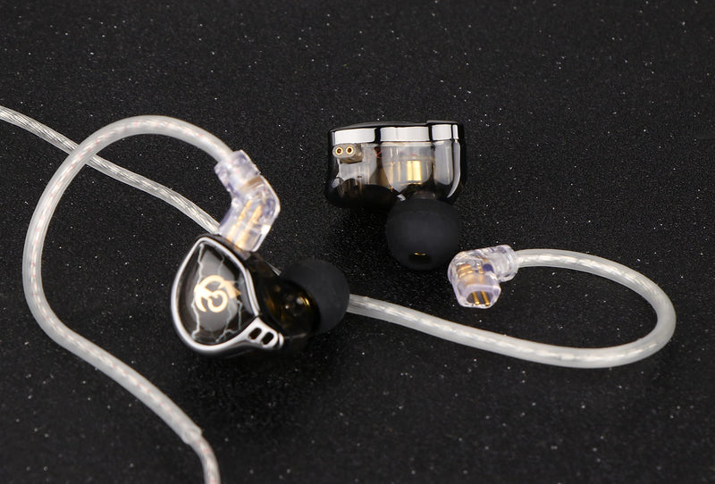 Linsoul QKZ x HBB 10mm Titanium-Coated Diaphragm HiFi in-ear Monitor Earphones with Semi-open Cavity, Detachable 2Pin Silver-plated Cable, Noise Canceling for Audiophile (Black, with Mic) Black