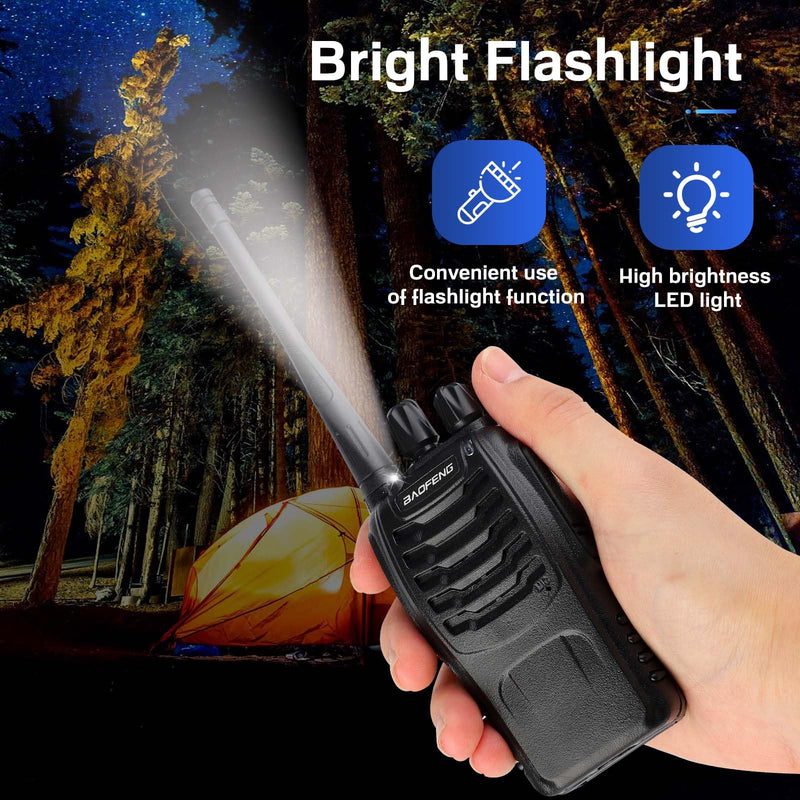 [AUSTRALIA] - Baofeng Walkie Talkies 888S Rechargeable Long Range with Earpieces for Adults, 16 Channel Professional Radio Handheld Two Way Radios Li-ion Battery and Charger Included 2pack with 2earpiece 