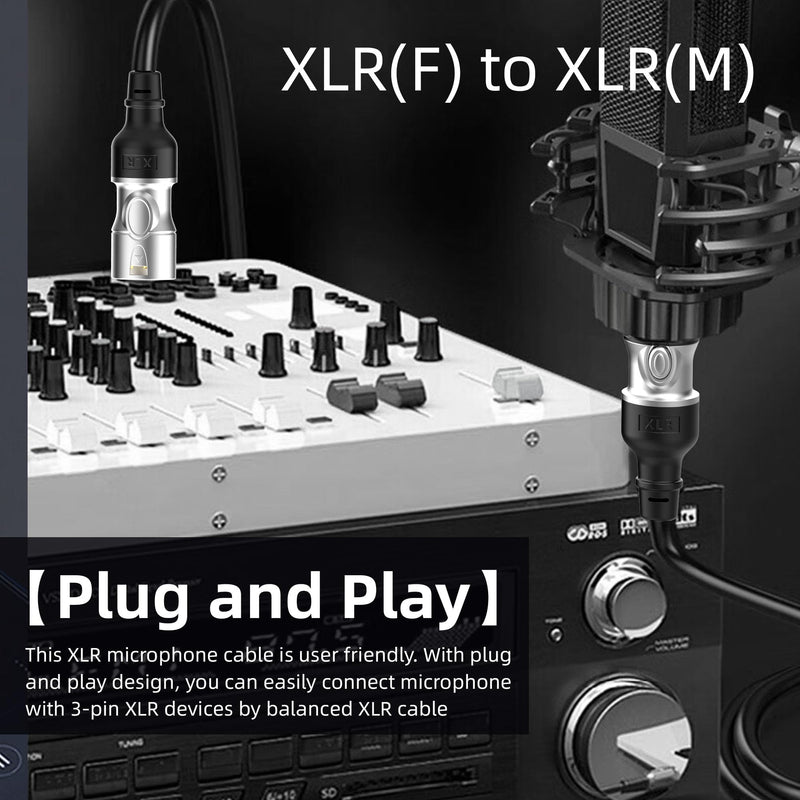 [AUSTRALIA] - XLR 6ft Cables 4pack,Male to Female Gold-Plated 3 Pins Mic Cable for Recording Studio, Speaker,Home podecast,Recording Studios 4 
