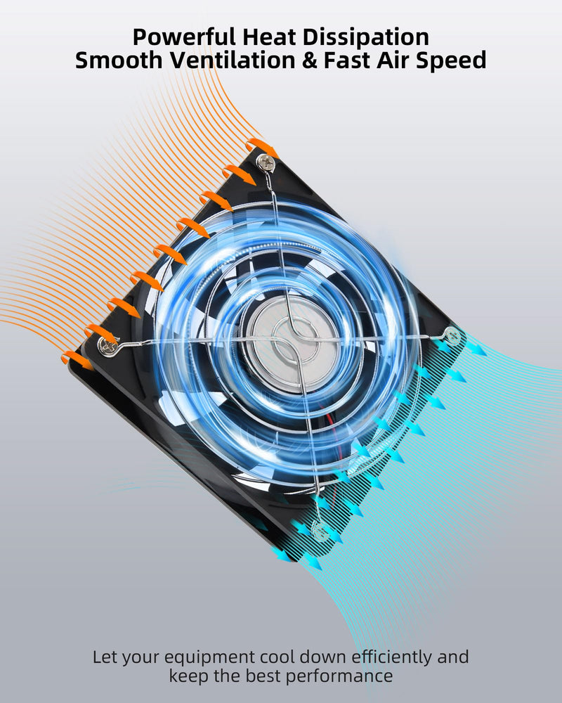 RUIZHI 120 mm Case Fan 12 V PC Fan - Computer Fan Adjustable Wind Speed, AC 220 V - 240 V Fan, 2750 RPM, Fan for PC Laptop, TV, Radio, Router, Single Row Fan 120mm×120mm×25mm