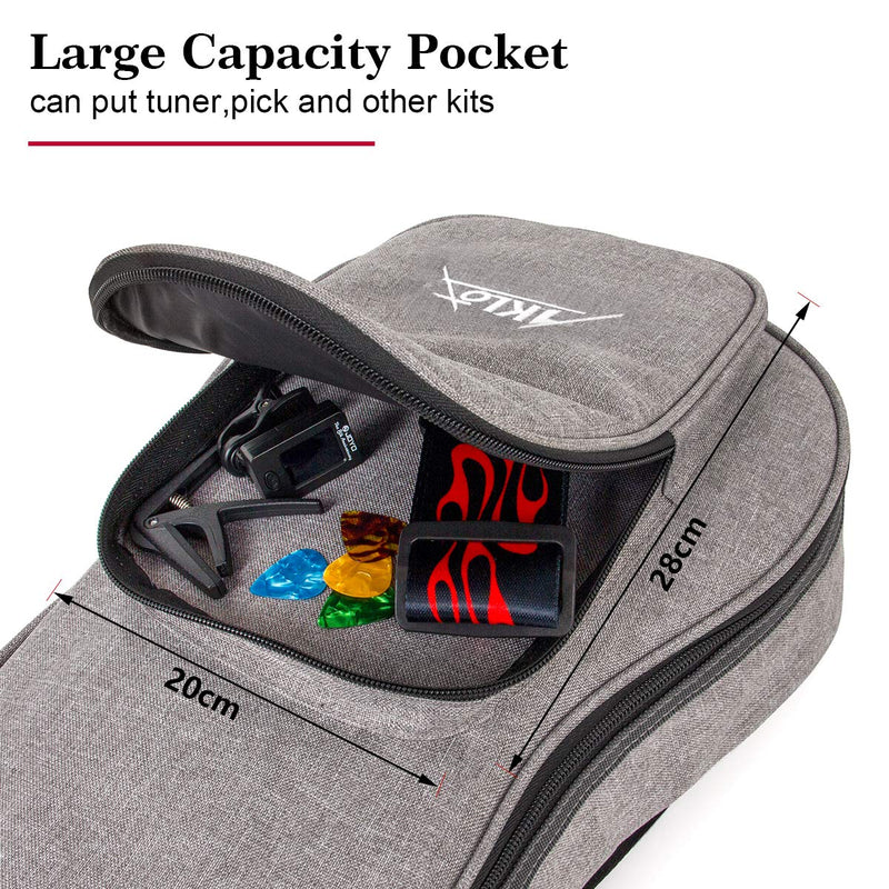 AKLOT 32 inch Gig Bag Carry Handle Case for 30＂ Baritone Ukulele 32" Bass Ukulele Guitalele 12MM Thick Padding with Humidifier 30"/32" Bag