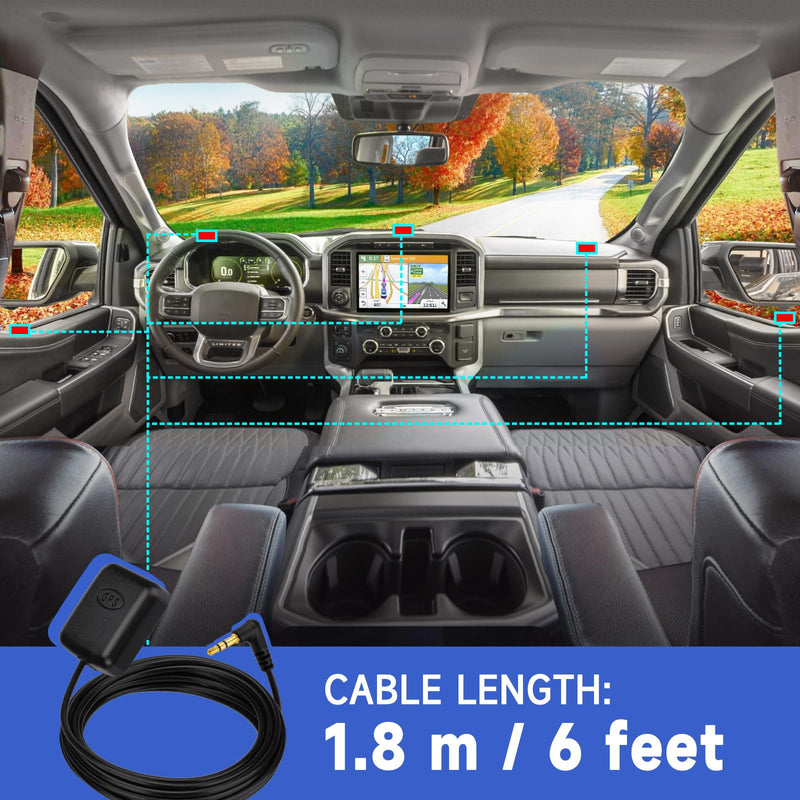 SZSAUTO Vehicle GPS Antenna Waterproof Active GPS Dash Cam Antenna with 3.5mm Plug for Car Truck SUV Windshield Mirror Dash Camera Cam Vedio Surveillance Monitoring DVR Recorder GPS Tracker Receiver 3.5 mm Plug