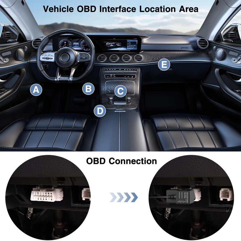 OBD Constant Power Cable for Dash Camera,Compatible with Garmin Dash Cam,OBDII Adapter Cable with Dual USB Interfaces,24 Hours Surveillance/Acc Mode with Low Voltage Protection 11.6-36V to 5V 3A OBD Constant Power Cable