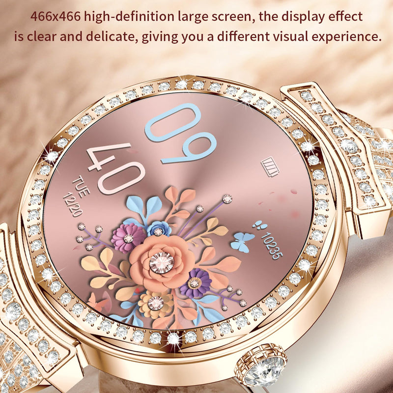 Smart Watch for Women, Answer/Make Call, 1.32'' AMOLED Fitness Trackers with Heart Rate//SpO2/Sleep Monitor, 130+ Sports Modes, IP68 Waterproof Smartwatch for iOS Android, 3 Watch Bands (Silver) Silver