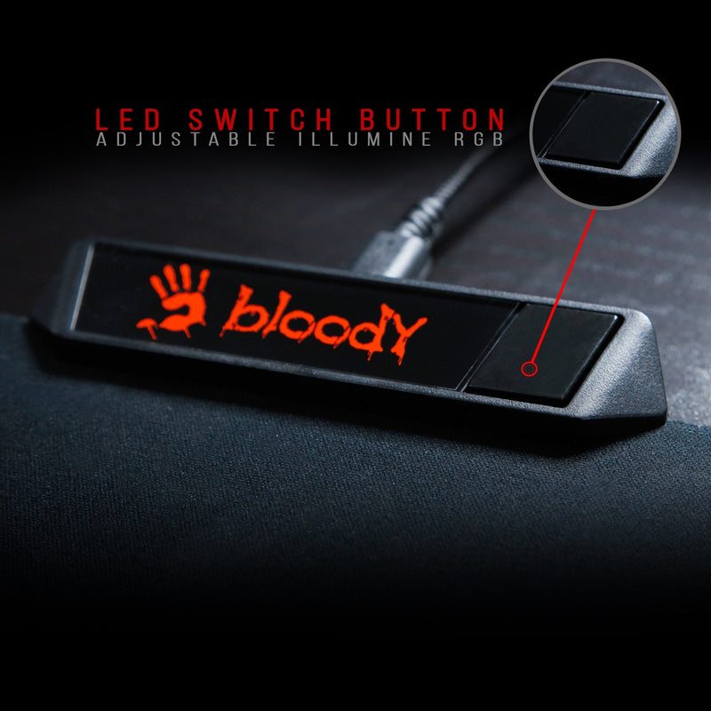 Bloody Gaming RGB LED Gaming Mouse Pad Soft Cloth Surface – Low Friction Surface Ideal for Accuracy, Speed & Control - 10 RGB LED Zones - Waterproof - Non-Slip Rubber Base - Medium 14" X 10" - MP-60R