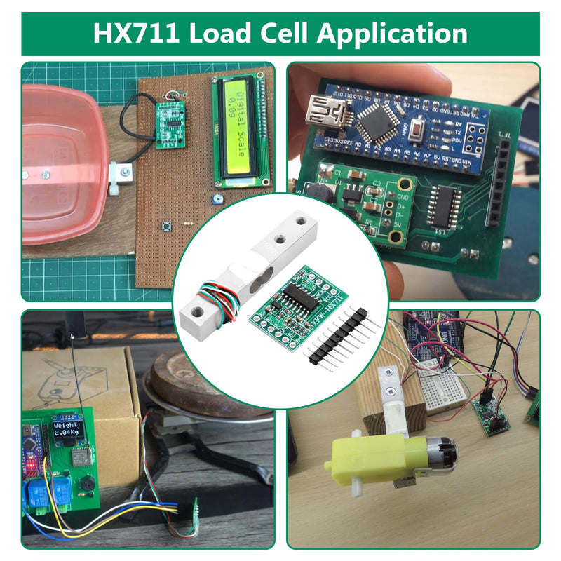 Binghe HX711 AD Amplifier Module + 10 kg Weight Sensor HX711 Load Cell Kit High Precision Load Cell Module Compatible with Arduino/Portable Electronic Kitchen Scales
