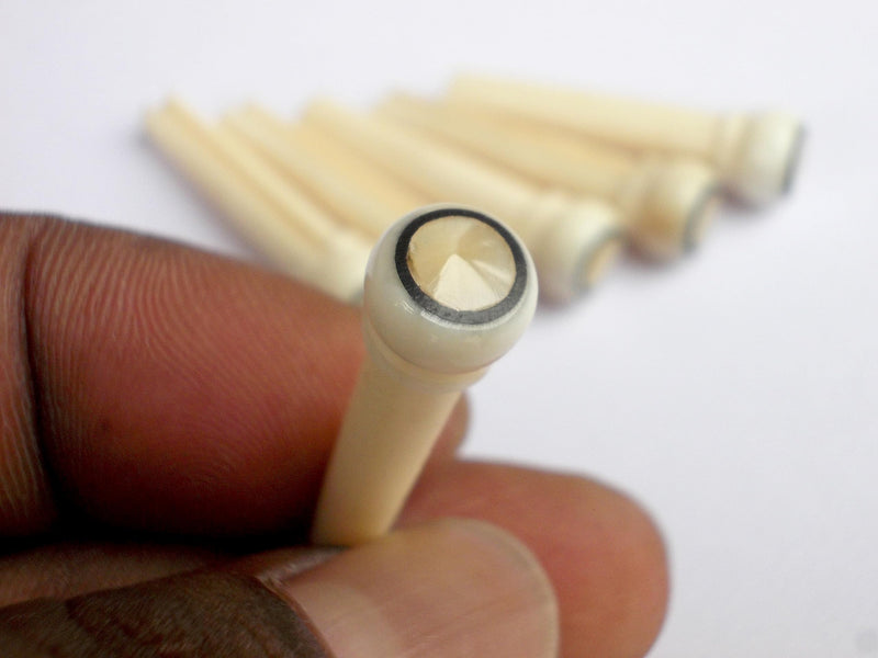 6 pcs (1 set) Real Bone Acoustic Guitar Bridge Pins High Quality