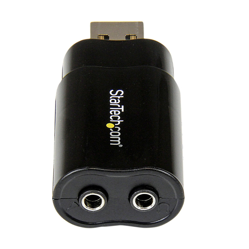 StarTech.com USB Sound Card - 3.5mm Audio Adapter - External Sound Card - Black - External Sound Card (ICUSBAUDIOB) (Pack of 2) 1 Count (Pack of 2)