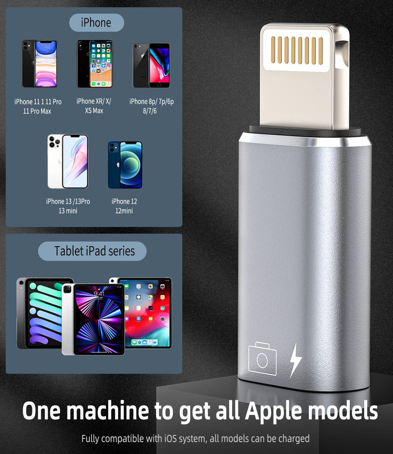 [AUSTRALIA] - iPhone OTG Adapter USB C Female to Lightning Male(2Pack)Apple Charger Data Sync Dongle Type-c Camera Card Reader Flash Drive Keyboard Mouse U Disk Converter for 14 13 11 12 Pro Max Xr X Xs 8 7 Se Plus 