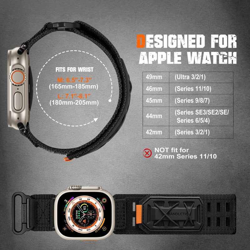 Bandletic Outdoor Nylon Bands Compatible with Apple Watch