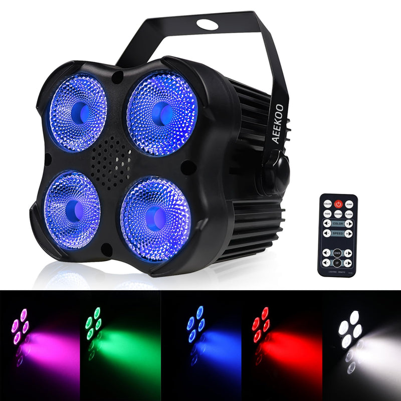 DJ Par Lights, RGBW LED Par Light with Sound Activated and Remote, DMX Stage Uplighting for Event Wedding Church Festival Stage Lighting﻿﻿