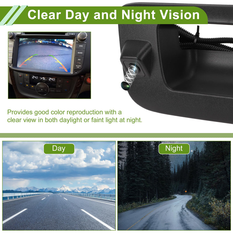 Tailgate Handle Backup Camera for Silverado 2500 3500 2009-2014 | for GMC for Sierra 2500 3500 2009-2014, 22755304, 25958228, Rear View Reversing Camera, Park Assist Camera, 1 Set