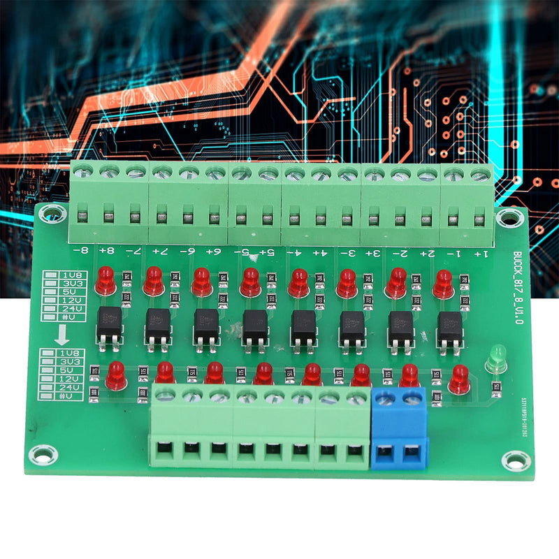 8 Channel Optical Isolation Module 24V to 5V Optocoupler PLC Signal Converter Board for Signal Isolation optical module optical module board rails