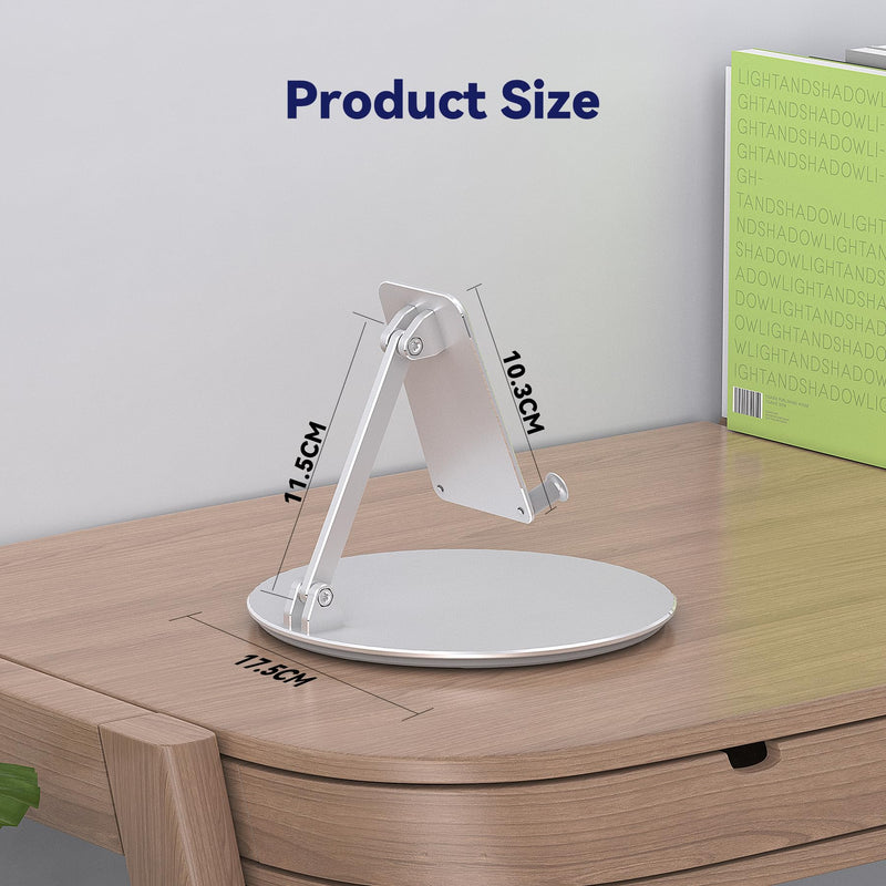 Elevated Stand for Echo Hub, Rotatable Tilt Stand for Alexa Hub, Echo Hub Table Stand, Aluminum Stand Holder for Echo Hub, No Need Mounting Silver