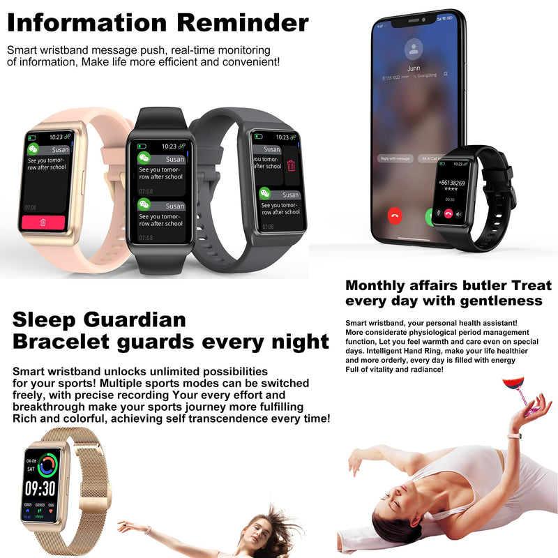 ZPIMY 1.47" AMOLED Smart Watch for Women, Mens Smartwatches,Fitness Tracker Smartwatch for Android iPhones, Digital Watches Step Counter, 2 Straps (Gold) Gold
