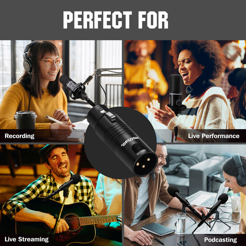 Microphone Preamp Audio Booster, Professional Mic Booster Activator Preamplifier Compatible with Dynamic and Passive Ribbon Microphones