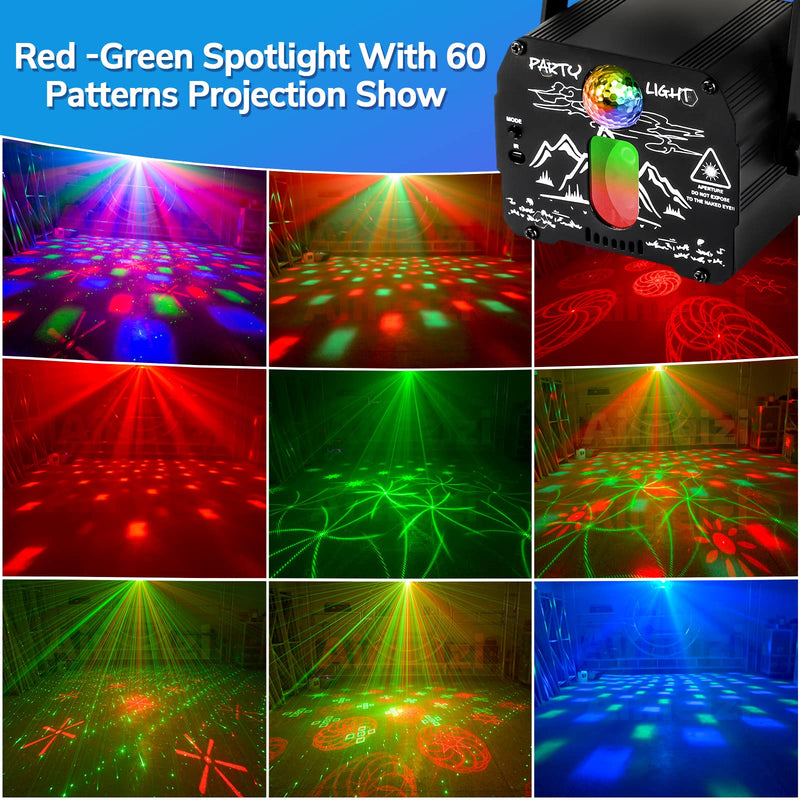 Aimeizi Laser Lights for Party, Disco Ball DJ Lights - Sound Activated Strobe Light, RGB Backgrounds Light for Glow Party Rave, Party Rave Light for Halloween Birthday Club Christmas Xmas Lights