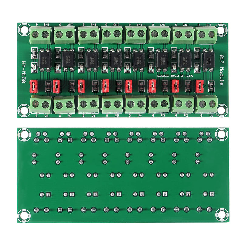ALMOCN 4pcs 8 Channel Optocoupler PC817 8 Channel Disconnect Board Voltage Converter Adapter Module 3.6-30V Driver Photoelectric Insulated Module (8 Channel Optocoupler)