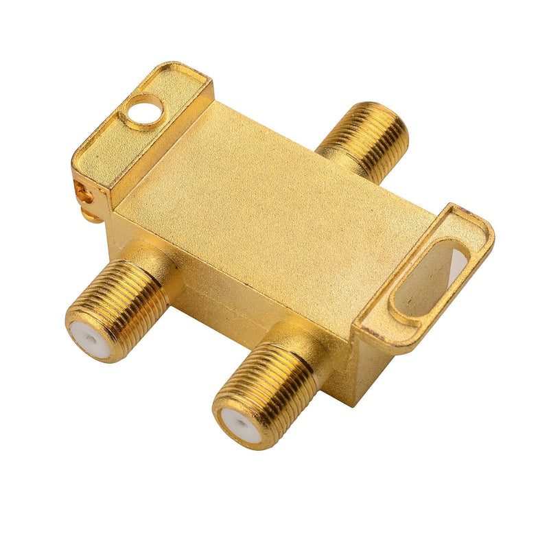 Cable Matters 2-Pack 2.4 Ghz 2 Way Coaxial Cable Splitter for STB TV, Antenna and MoCA Network - All Port Power Passing - Gold Plated and Corrosion Resistant 2-Way