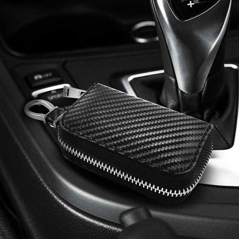 [AUSTRALIA] - Faraday Box for Car Keys and Carbon Fiber Faraday Bag for Key Fob Portable Keyless Entry Signal Blocking Pouch RFID Box for Car Keys Fob Protector Box Car Theft Prevention(Small Box+1 Car Key Case) A02-Small Box+1 Shielding Bag 