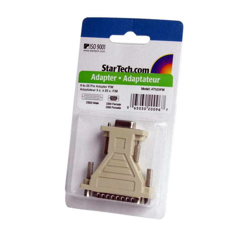 StarTech.com DB9 to DB25 Serial Cable Adapter - F/M - Serial Adapter - DB-9 (F) to DB-25 (M) - AT925FM,Beige (Pack of 4) Pack of 4