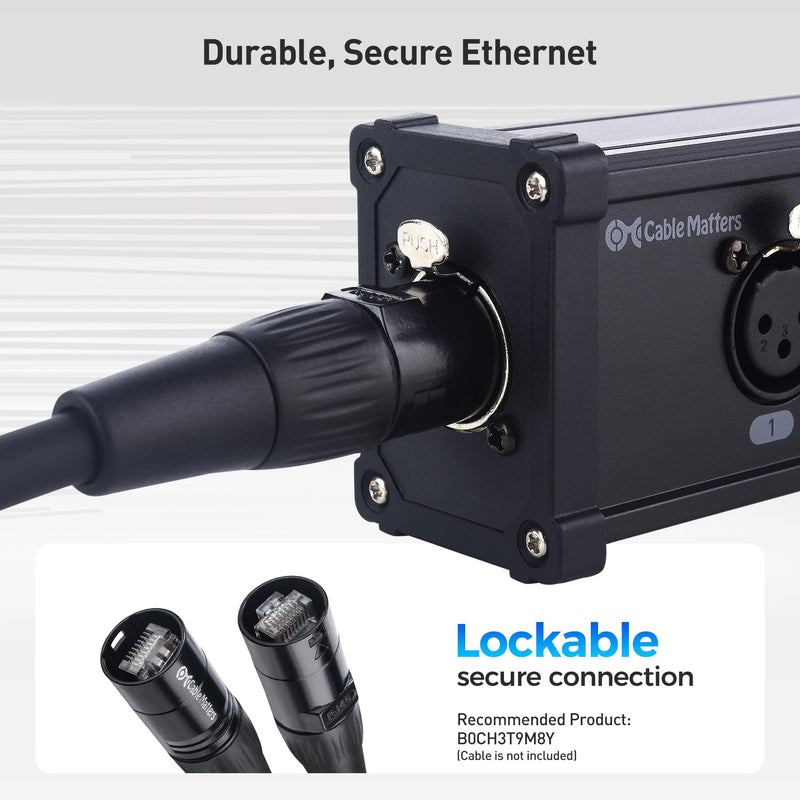 [AUSTRALIA] - Cable Matters Multi Network XLR Cable 4 Channel Breakout Kit Pair with 2 Boxes (XLR Splitter Boxes Pair with 4X Male Box and 4X Female Box) Compatible with EtherCON Connector, Black 
