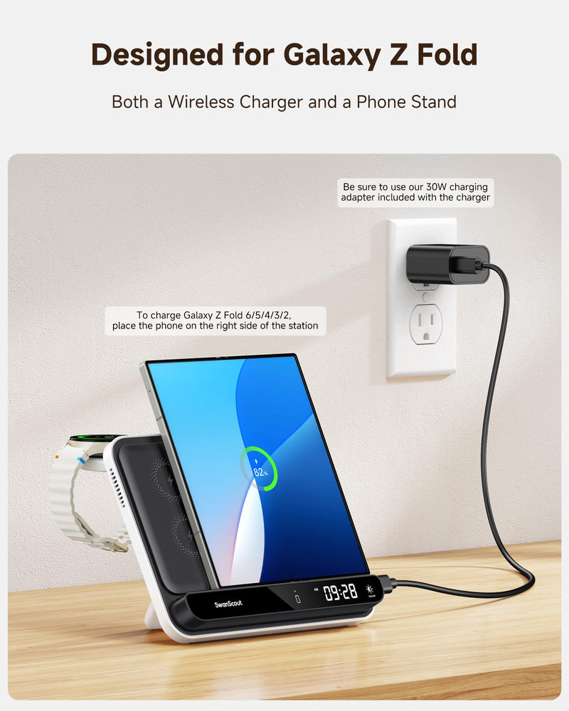 Portable Watch Charger for Samsung Watch + Wireless Charger for Samsung Z Fold