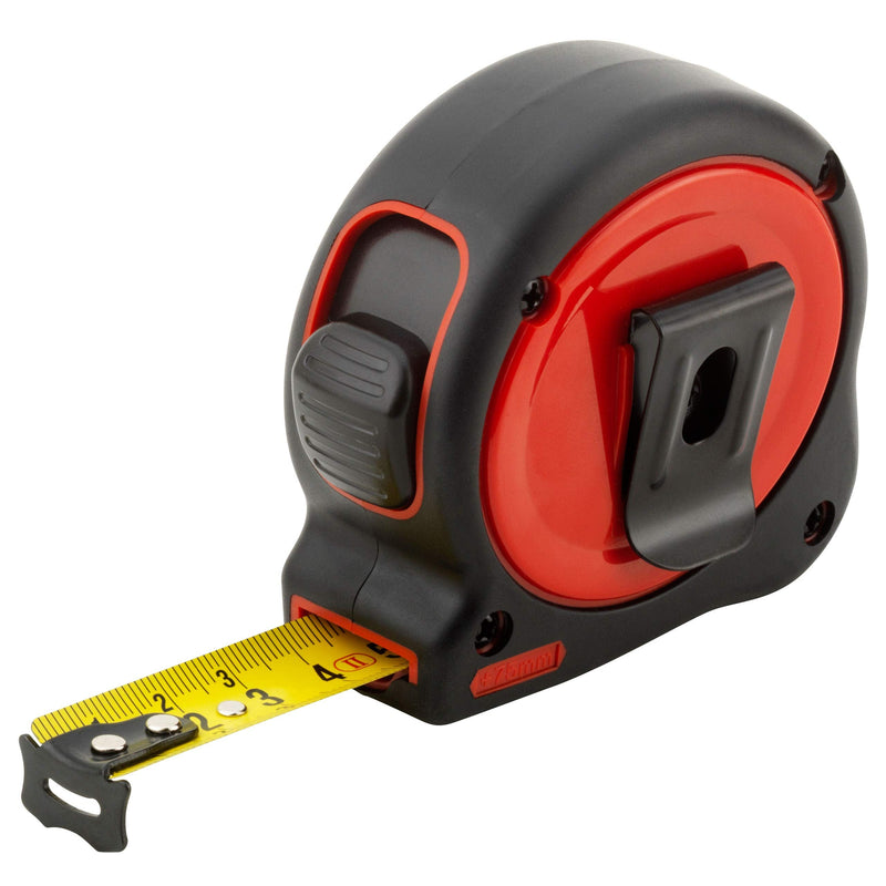 SOLA Protect Tape Measure 3 m / 16 mm – Robust Tape Measure with Belt Clip – Steel Tape Painted Yellow with mm Scale – Accuracy Class II – Roll Meter with Movable End Hook – Length 3 m, 5 m, 8 m 3m / 16mm