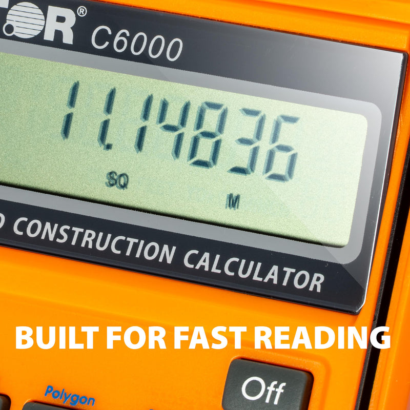 Victor C6000 Advanced Construction Calculator with Protective Case Displays in Fractional or Dimensional Forms Perfect for Carpenters, Renovators,Builders, Contractors, Estimators