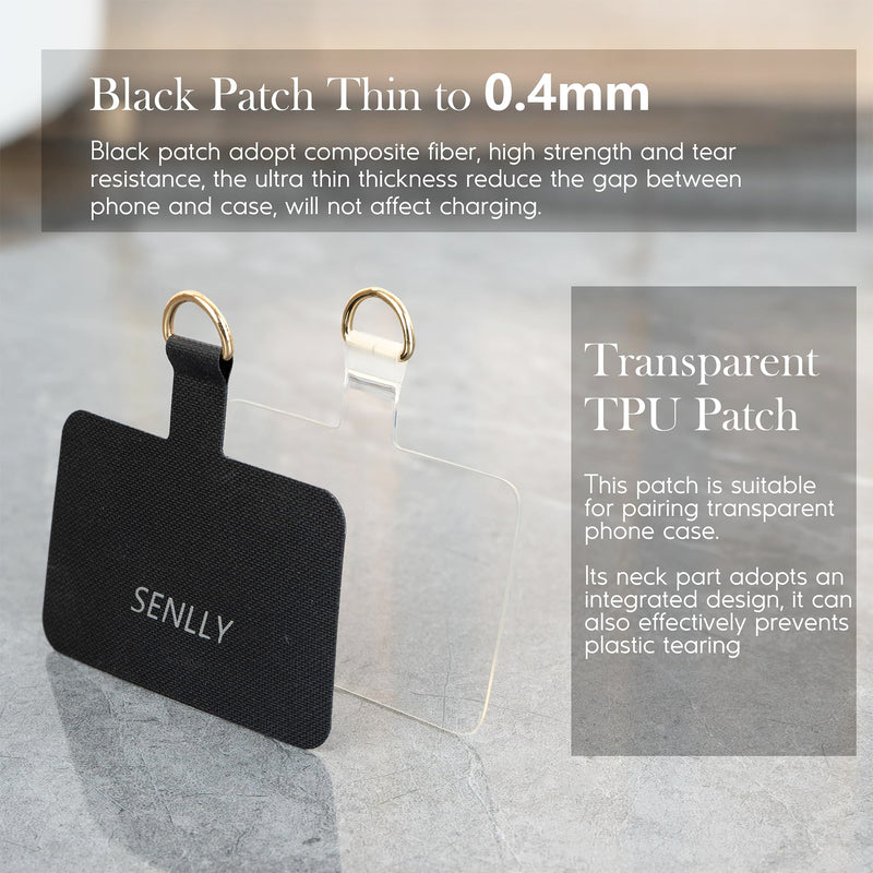 SENLLY Phone Lanyard with Ultra Thin Patch, Original Minimalist Design Neck Strap Compatible All Smartphone 101 Black