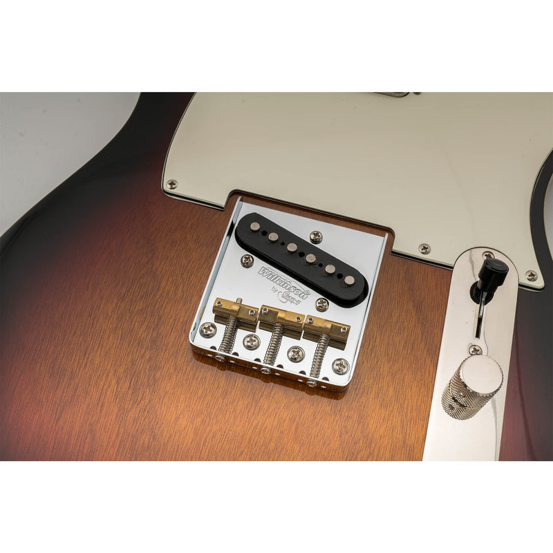 Wilkinson WTB Brass Compensated 3-Saddle Guitar Telecaster Bridge Assembly for Fender Tele Style Electric Guitar Replacement Parts, Chrome
