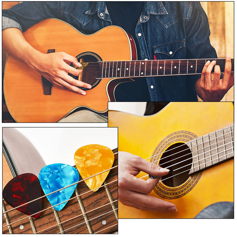 [AUSTRALIA] - Augshy 120 Pcs Guitar Picks variety Pack 3 Thickness of Thin, Medium and Thick Color Celluloid for Acoustic Guitar, Bass Guitar, Eelectric Guitar (Random Color) 120 Mixedcolor 