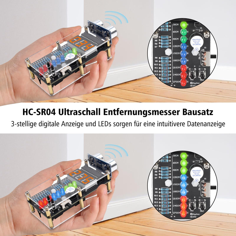 [AUSTRALIA] - Ultrasonic Rangefinder Soldering Kit, ElektoLoter HC-SR04 Distance Sensor DIY Electronic Kit with LED Indicators, STEM Soldering Learning for Home and School Education as well as Daily Use 